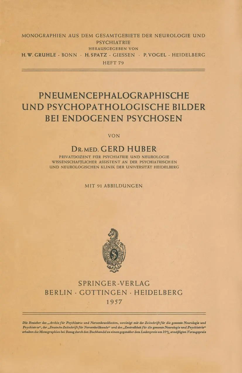 Cover: 9783540021971 | Pneumencephalographische und Psychopathologische Bilder bei...
