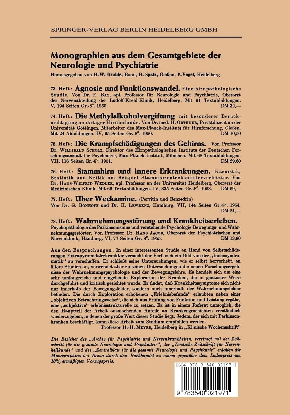 Rückseite: 9783540021971 | Pneumencephalographische und Psychopathologische Bilder bei...