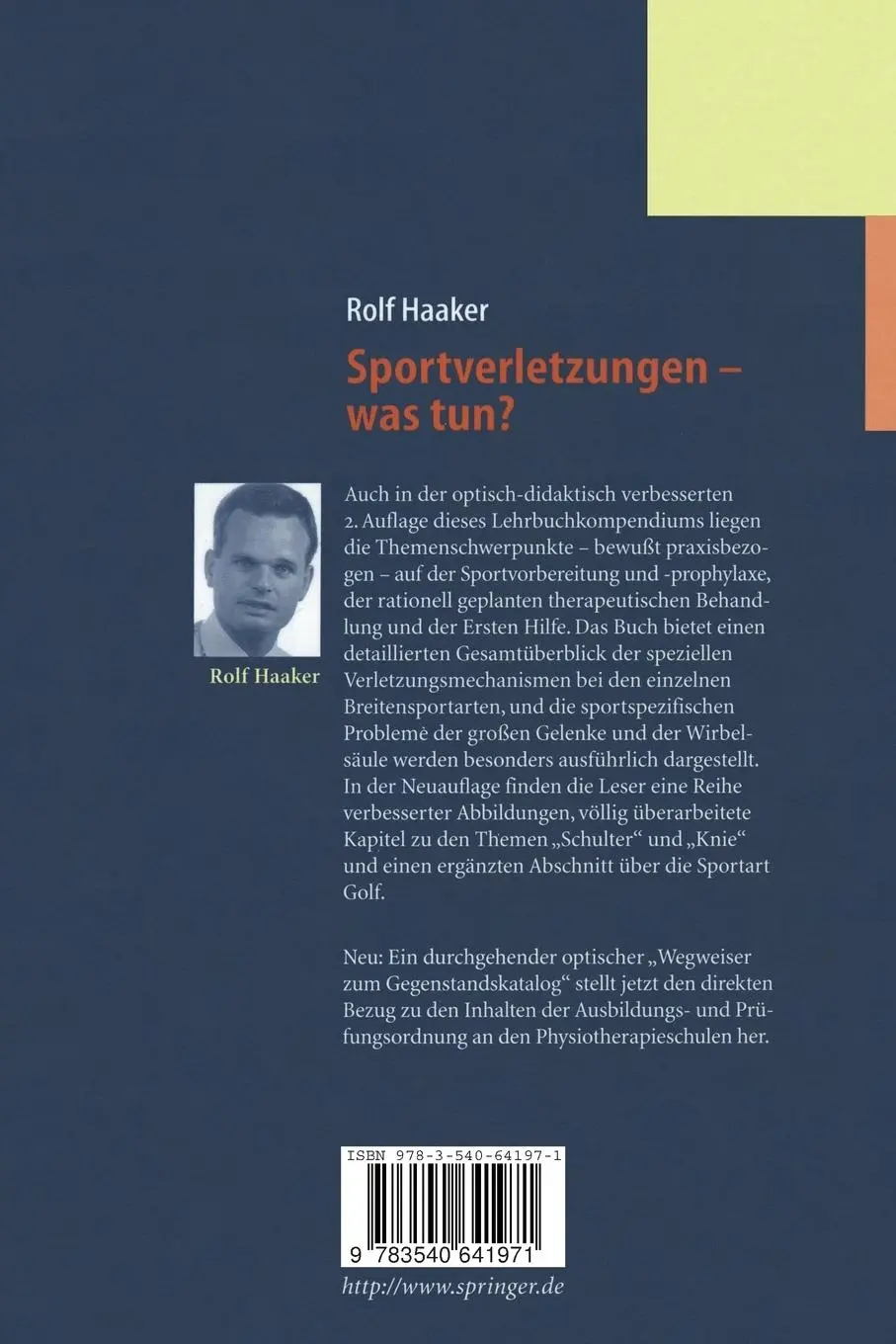 Rückseite: 9783540641971 | Sportverletzungen ¿ was tun? | Rolf Haaker | Taschenbuch | Paperback