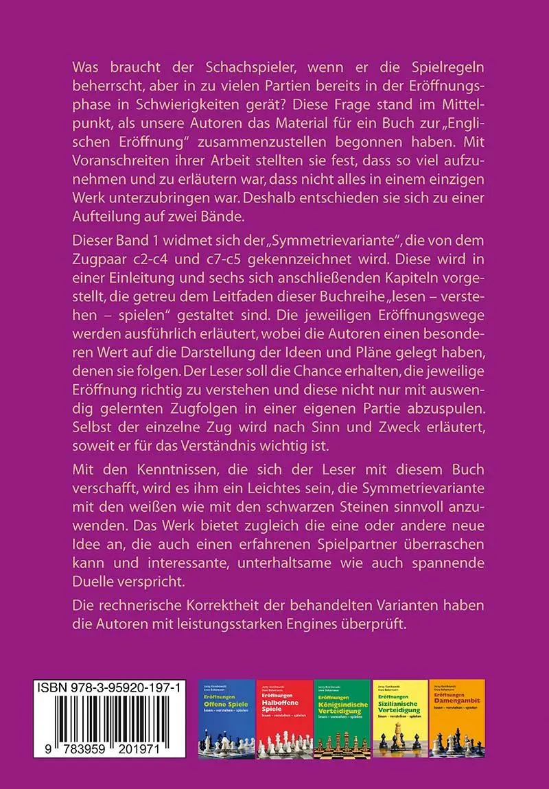 Rückseite: 9783959201971 | Eröffnungen - Englische Eröffnung Band 1 Symmetrievariante | Buch