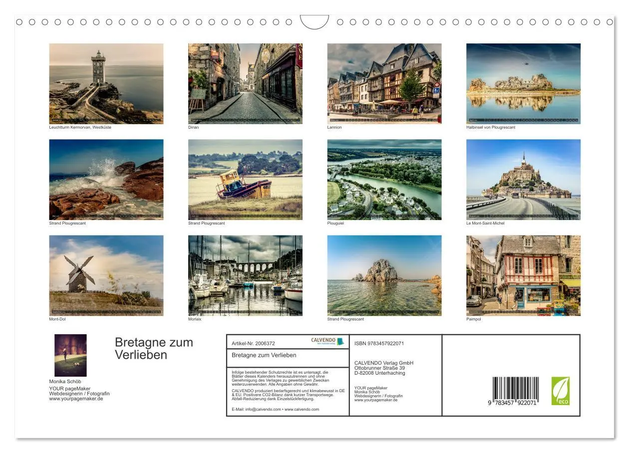 Bild: 9783457922071 | Bretagne zum Verlieben (Wandkalender 2026 DIN A3 quer), CALVENDO...