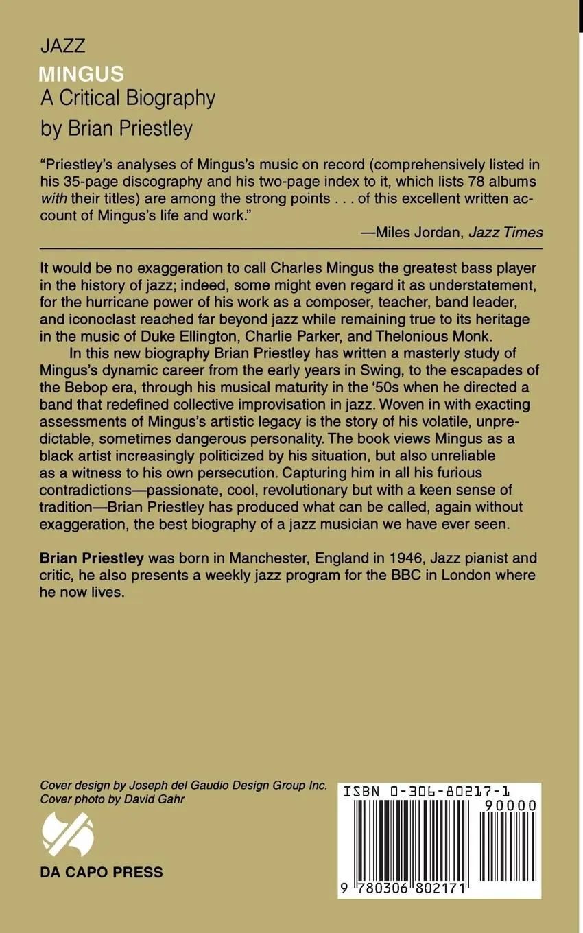 Rückseite: 9780306802171 | Mingus, a Critical Biography | Brian Priestley | Taschenbuch | 1988