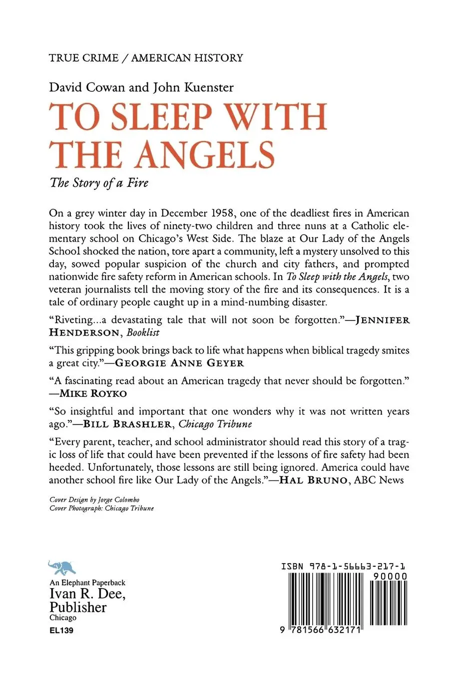Rückseite: 9781566632171 | To Sleep with the Angels | The Story of a Fire | David Cowan (u. a.)