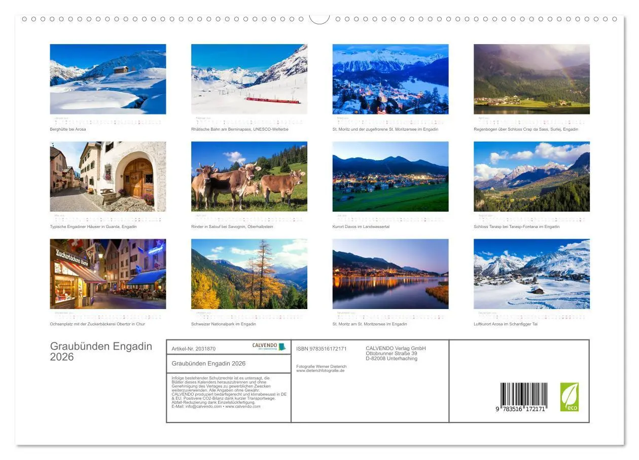 Bild: 9783516172171 | Graubünden Engadin 2026 (hochwertiger Premium Wandkalender 2026 DIN...