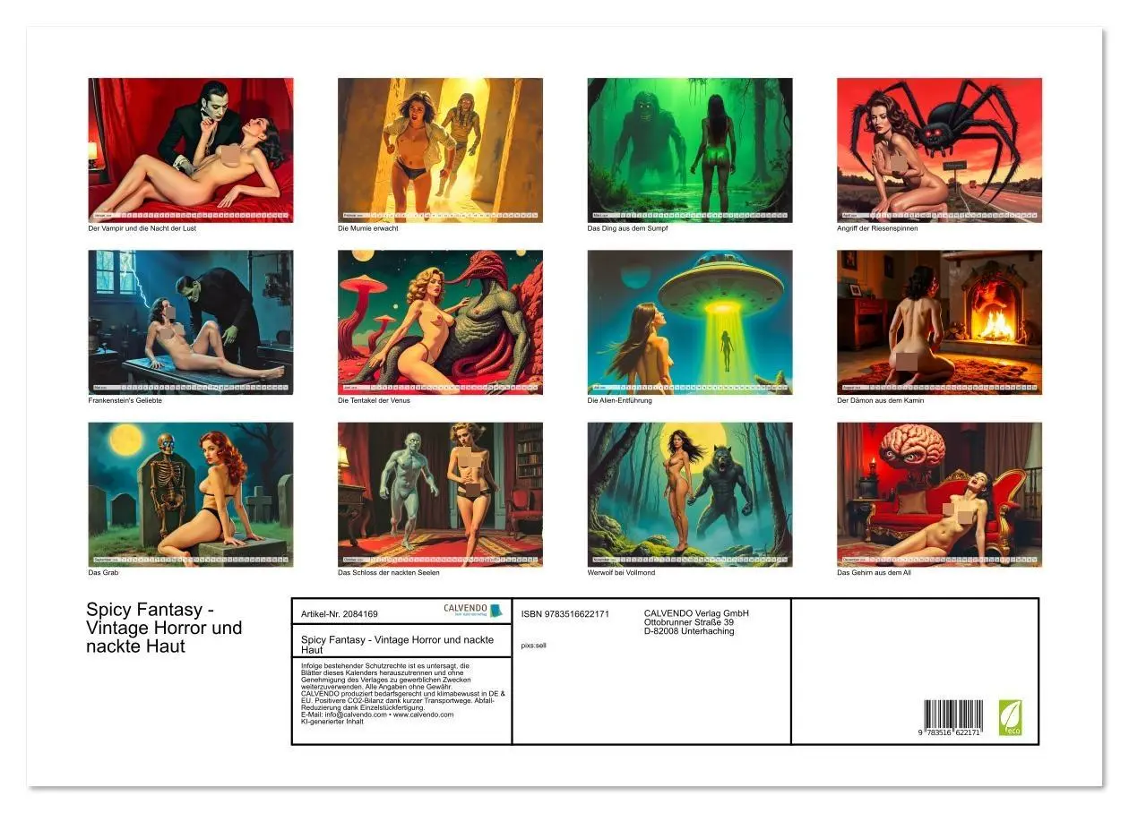 Bild: 9783516622171 | Spicy Fantasy - Vintage Horror und nackte Haut (Wandkalender 2026...