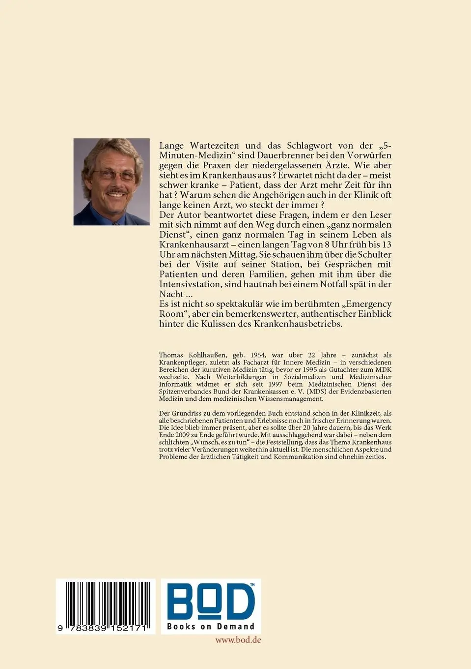 Rückseite: 9783839152171 | Fünf Minuten pro Patient | Thomas Kohlhaußen | Taschenbuch | 252 S.