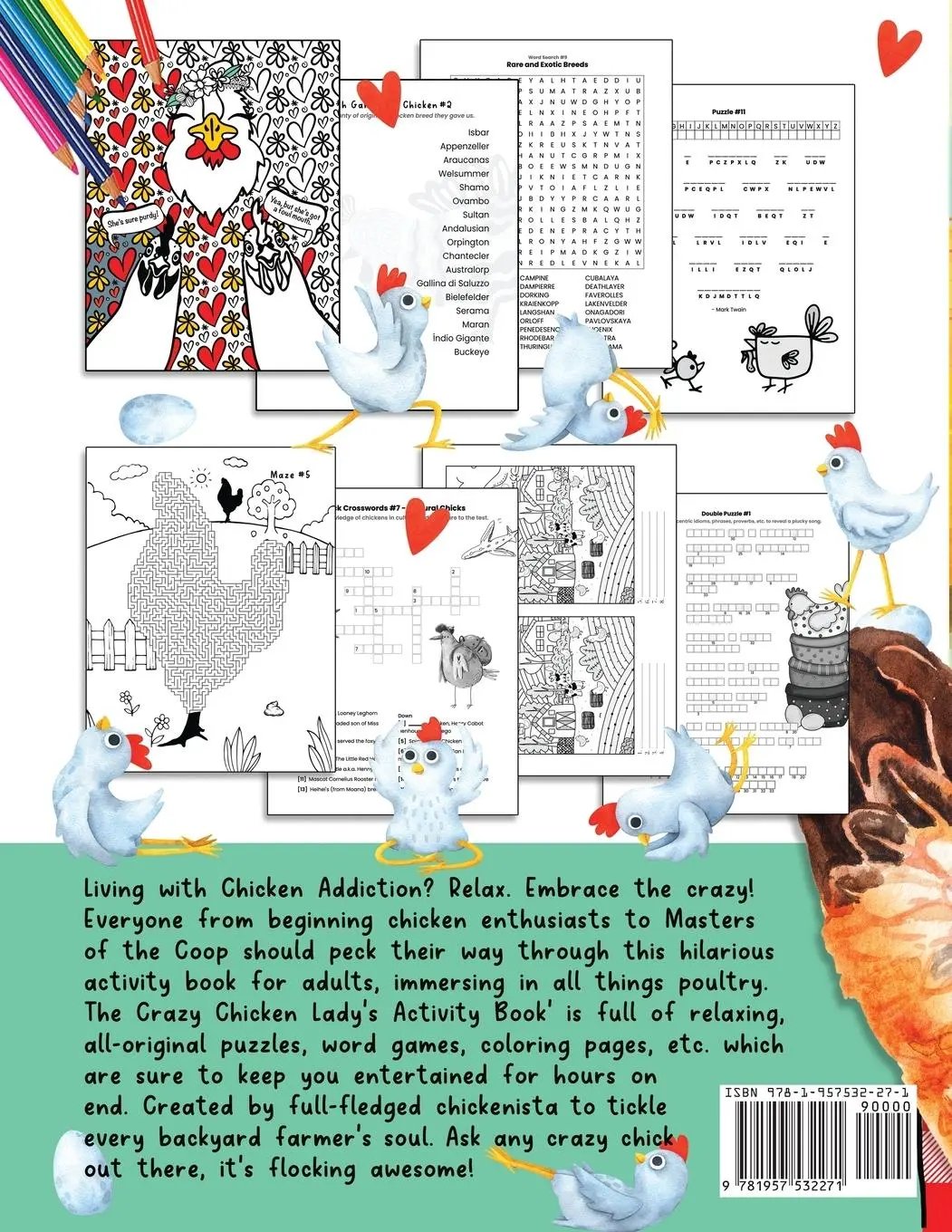 Rückseite: 9781957532271 | The Crazy Chicken Lady's Activity Book | Nola Lee Kelsey (u. a.)