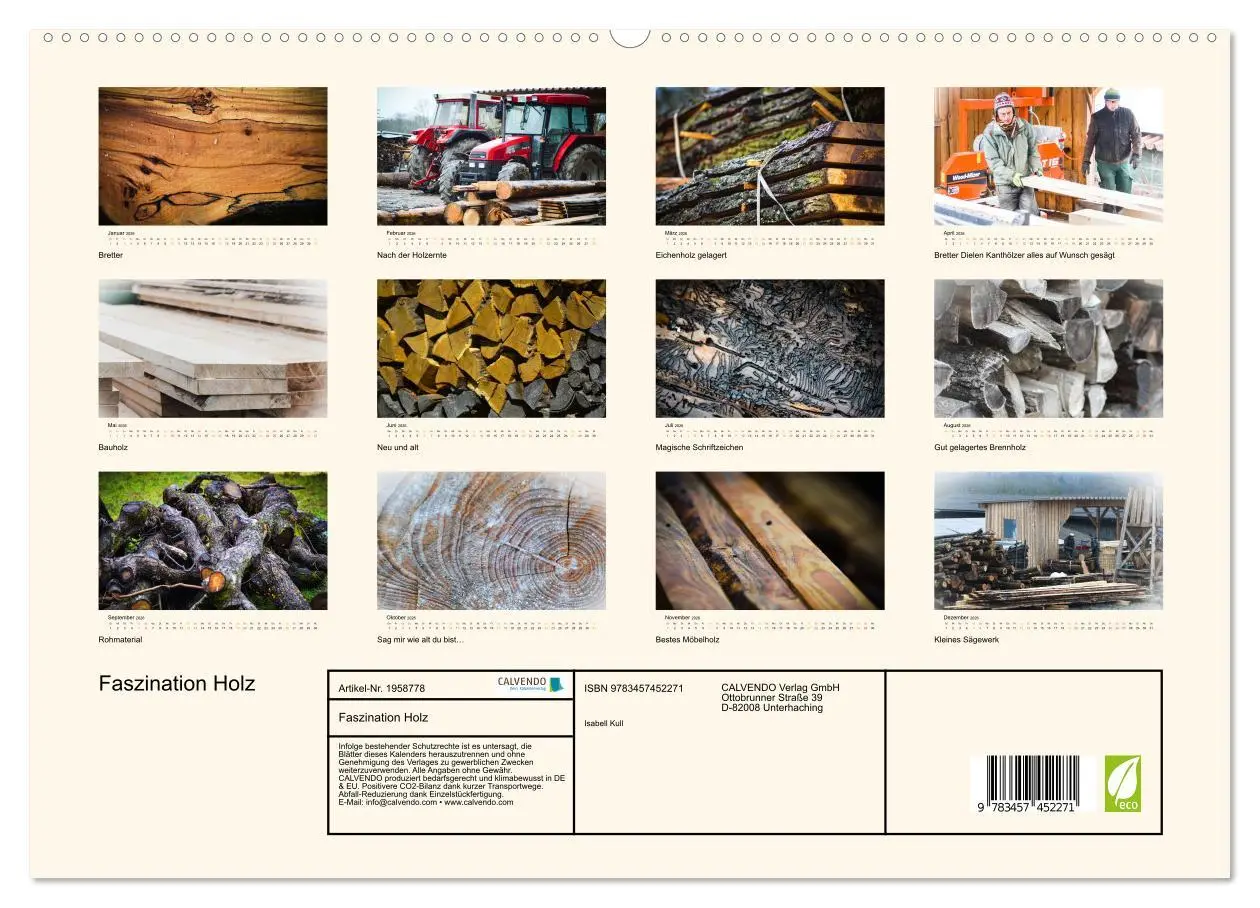 Bild: 9783457452271 | Faszination Holz (hochwertiger Premium Wandkalender 2026 DIN A2...