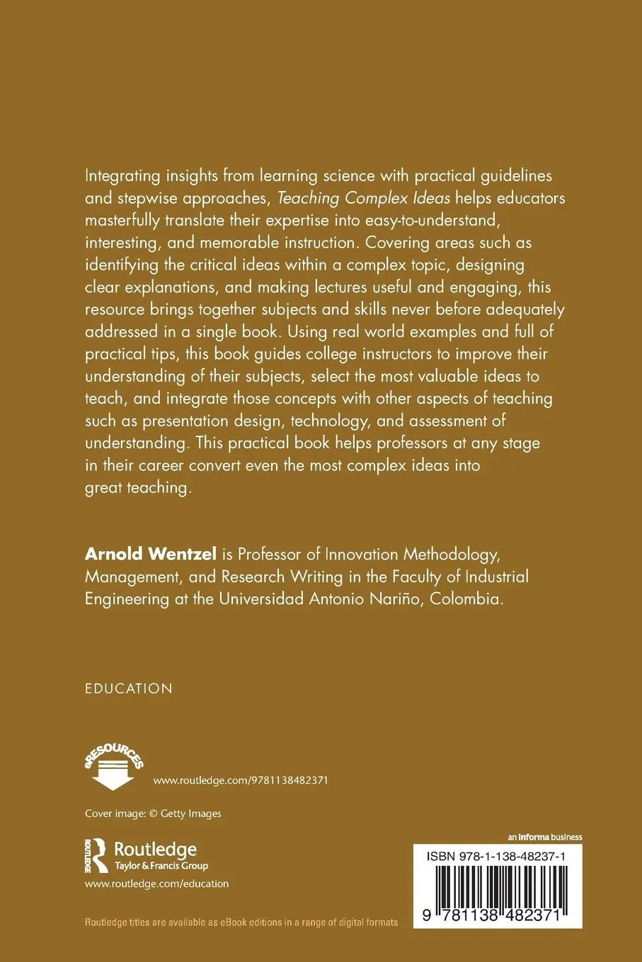 Rückseite: 9781138482371 | Teaching Complex Ideas | Arnold Wentzel | Taschenbuch | Englisch