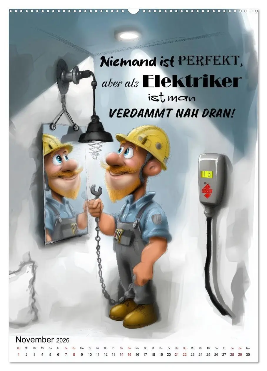 Bild: 9783516602371 | Elektrikersprüche (Wandkalender 2026 DIN A2 hoch), CALVENDO...