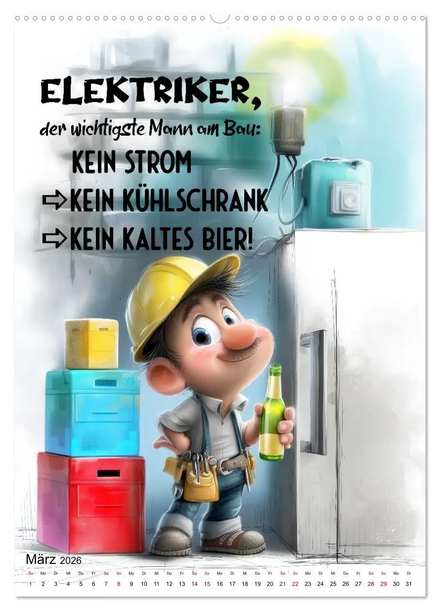 Bild: 9783516602371 | Elektrikersprüche (Wandkalender 2026 DIN A2 hoch), CALVENDO...