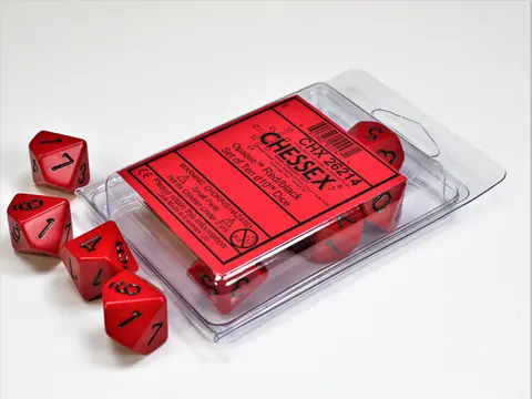 Cover: 601982022471 | Opaque Red/black Set of Ten d10s | deutsch | Chessex