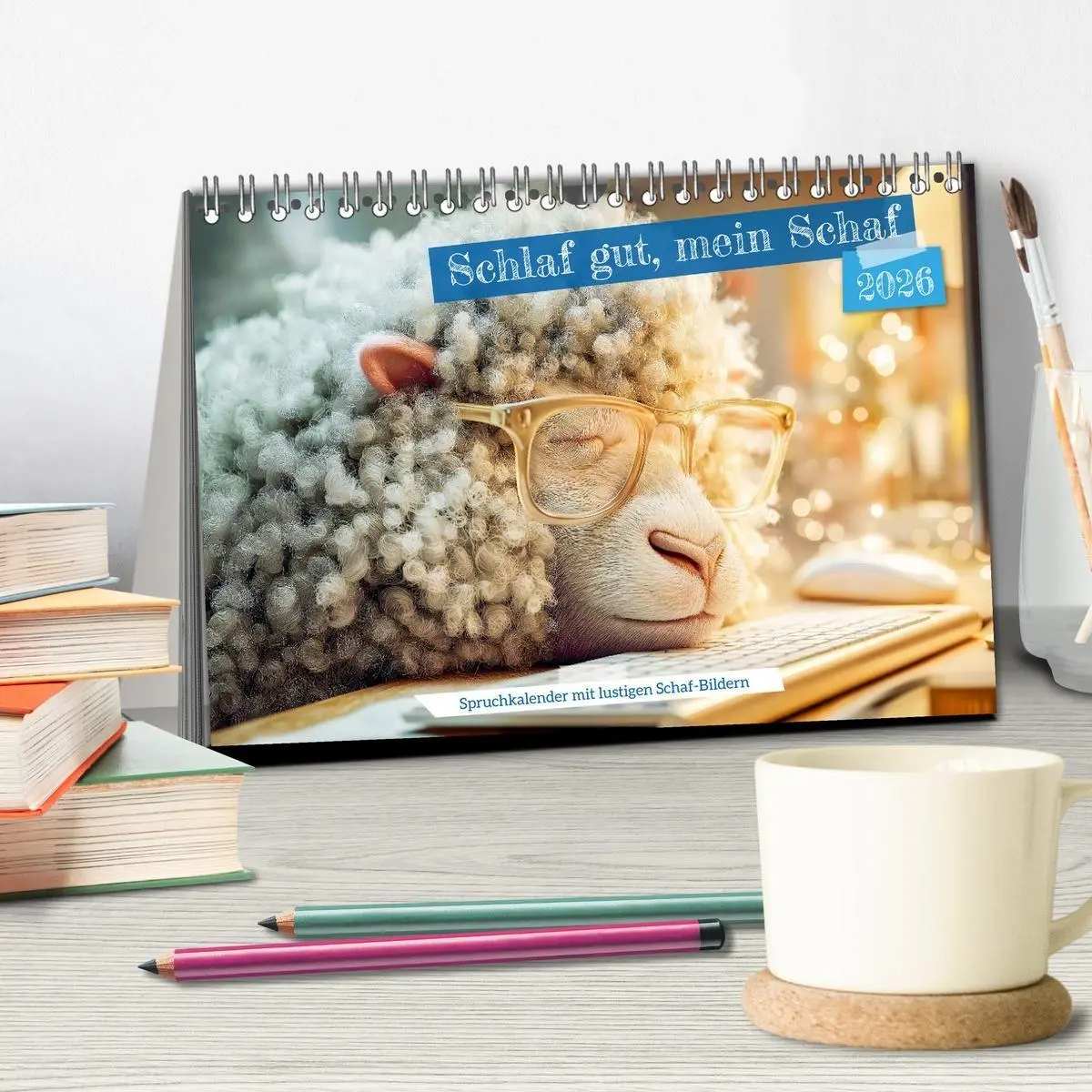 Bild: 9783516692471 | Schlaf gut, mein Schaf - Spruchkalender mit lustigen Schaf-Bildern...