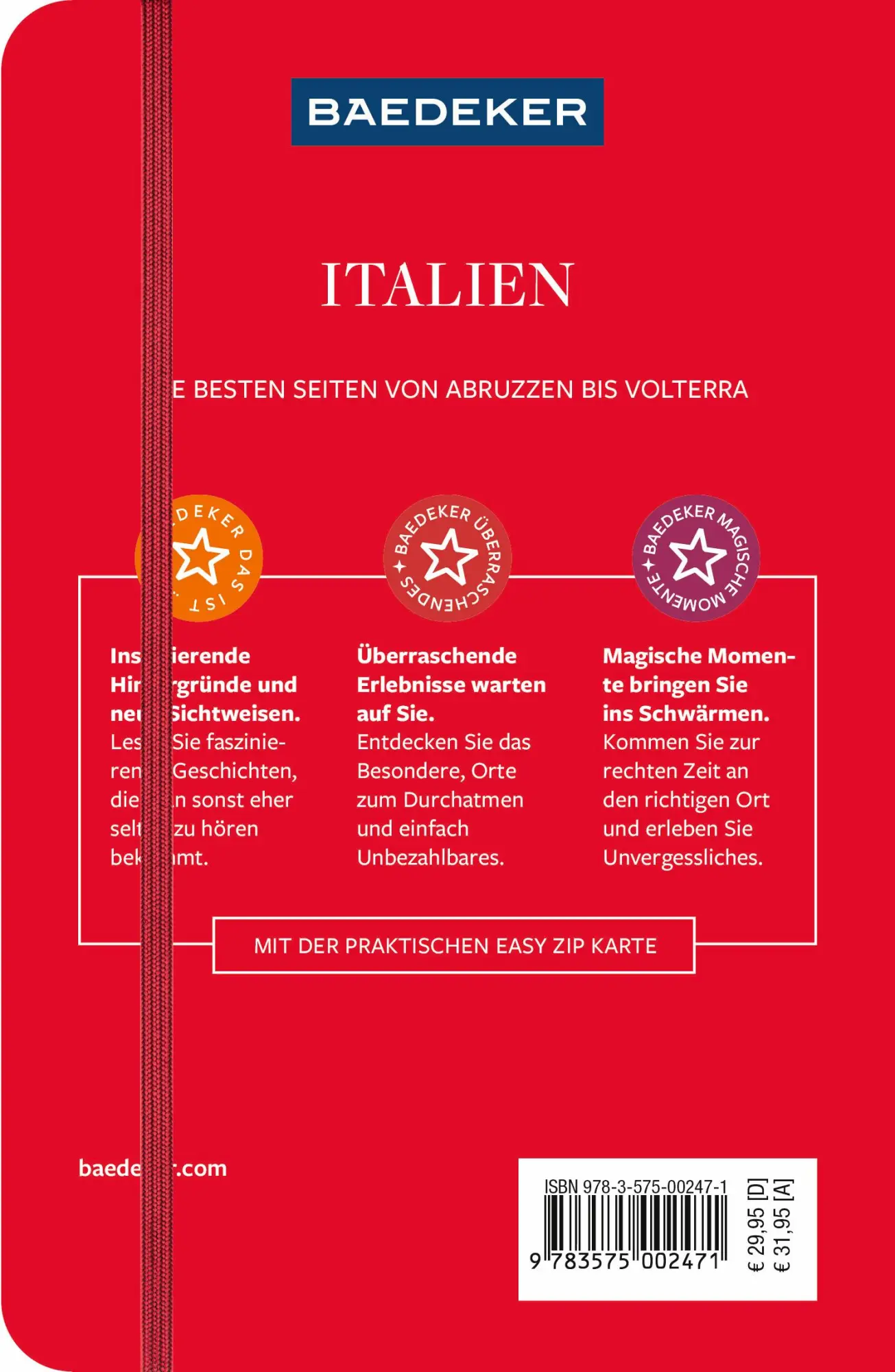 Rückseite: 9783575002471 | Baedeker Reiseführer Italien | mit praktischer Karte EASY ZIP | Buch