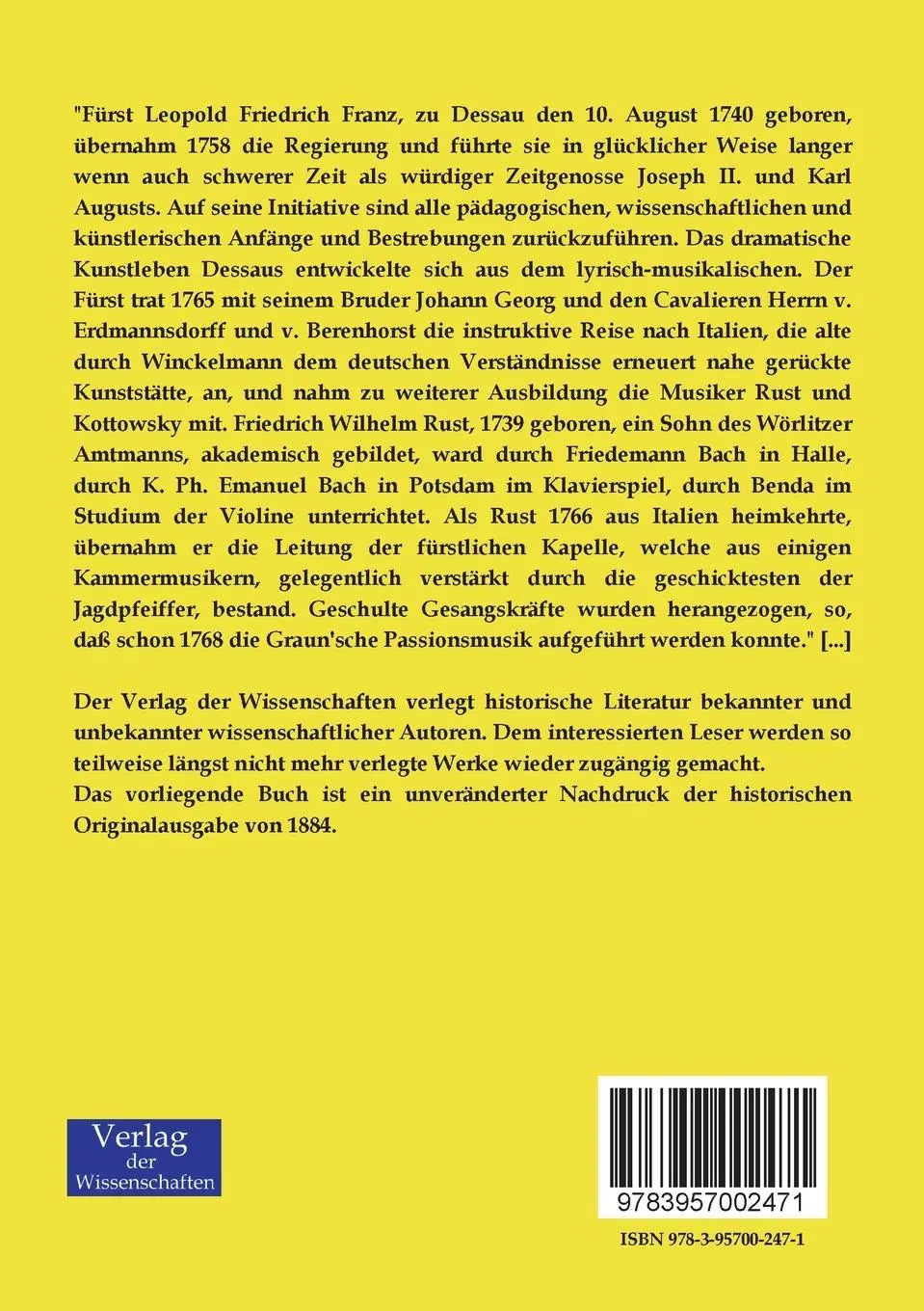 Rückseite: 9783957002471 | Das herzogliche Hoftheater zu Dessau - in seinen Anfängen bis zur...
