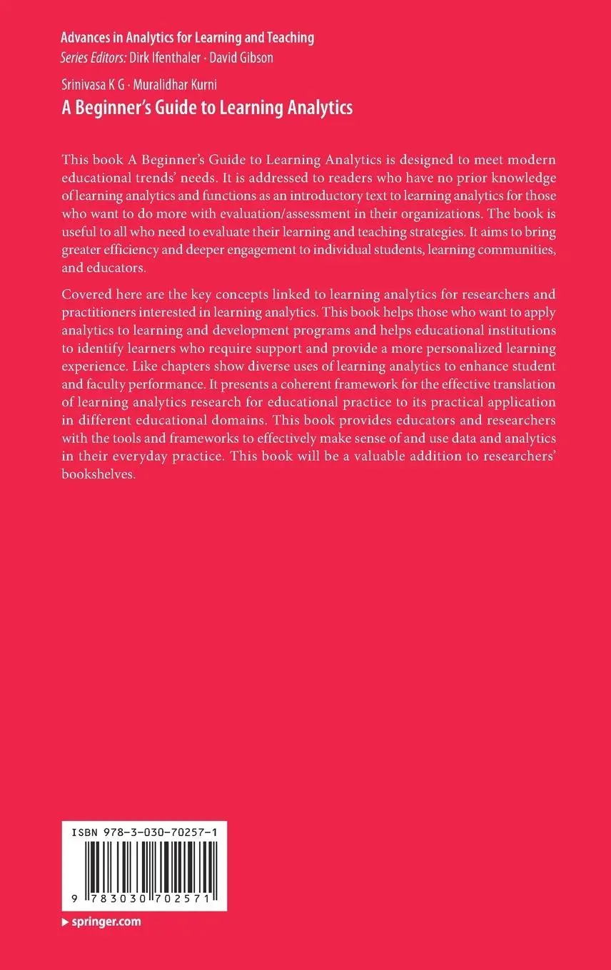 Rückseite: 9783030702571 | A Beginner's Guide to Learning Analytics | Muralidhar Kurni (u. a.)