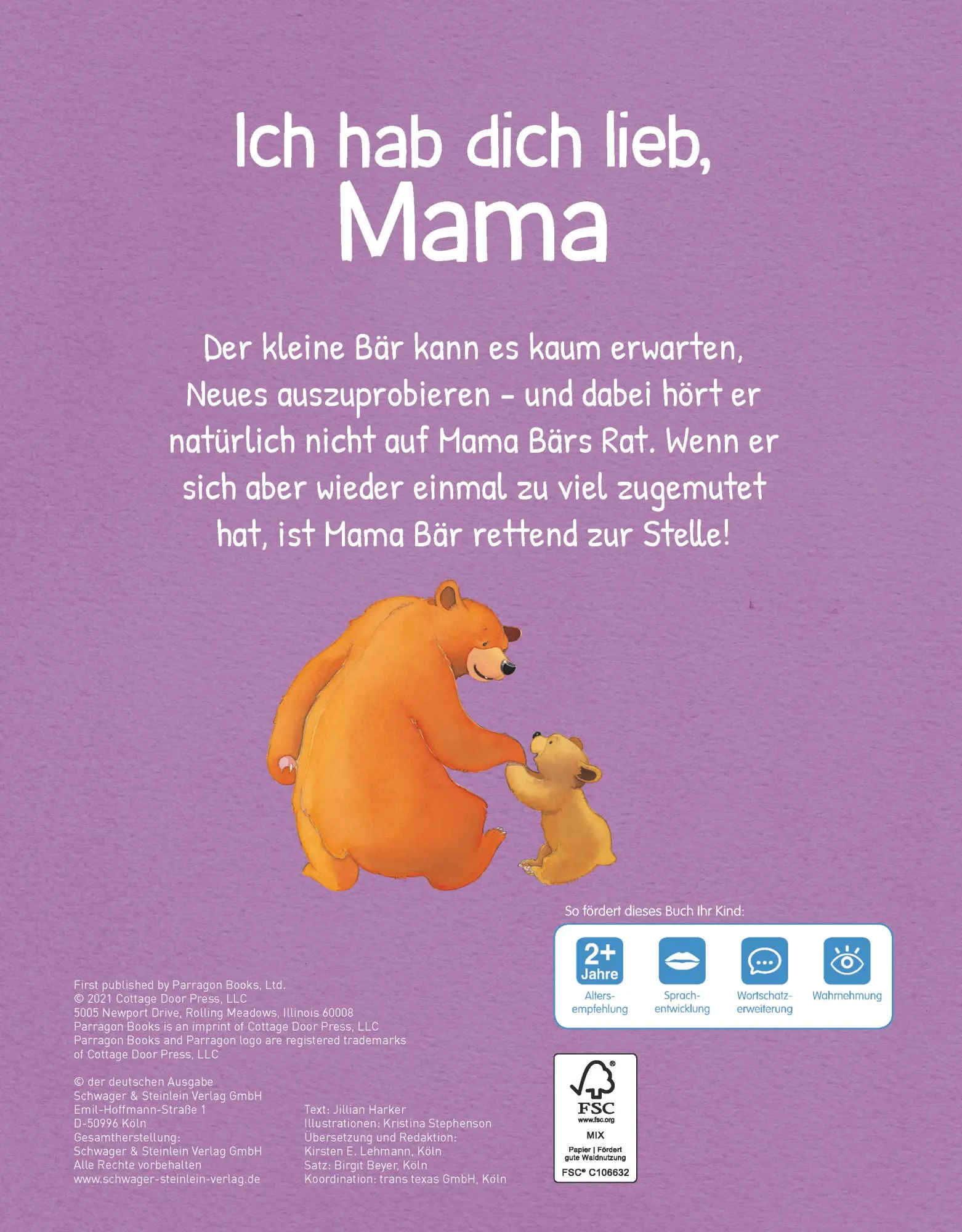 Rückseite: 9783849942571 | Ich hab dich lieb, Mama Ab 2 Jahren | Jillian Harker (u. a.) | Buch