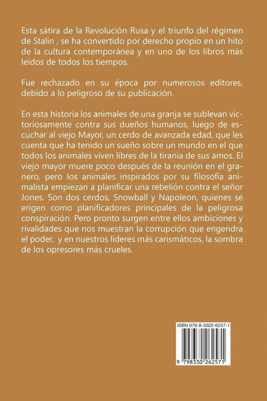Rückseite: 9798330262571 | Rebelion en la granja | George Orwell | Taschenbuch | Spanisch | 2024