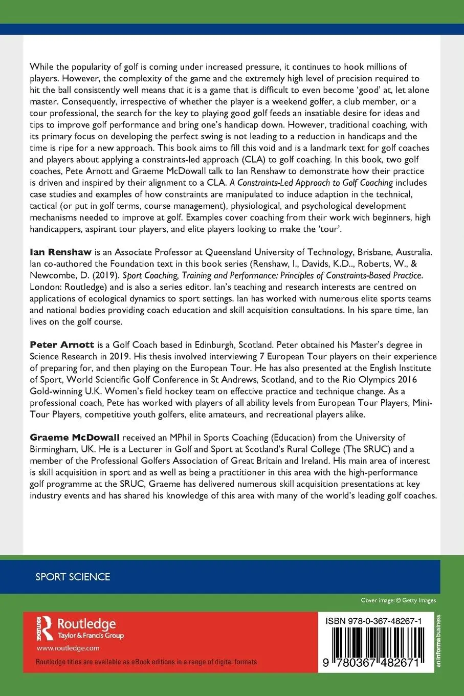 Rückseite: 9780367482671 | A Constraints-Led Approach to Golf Coaching | Graeme McDowall (u. a.)