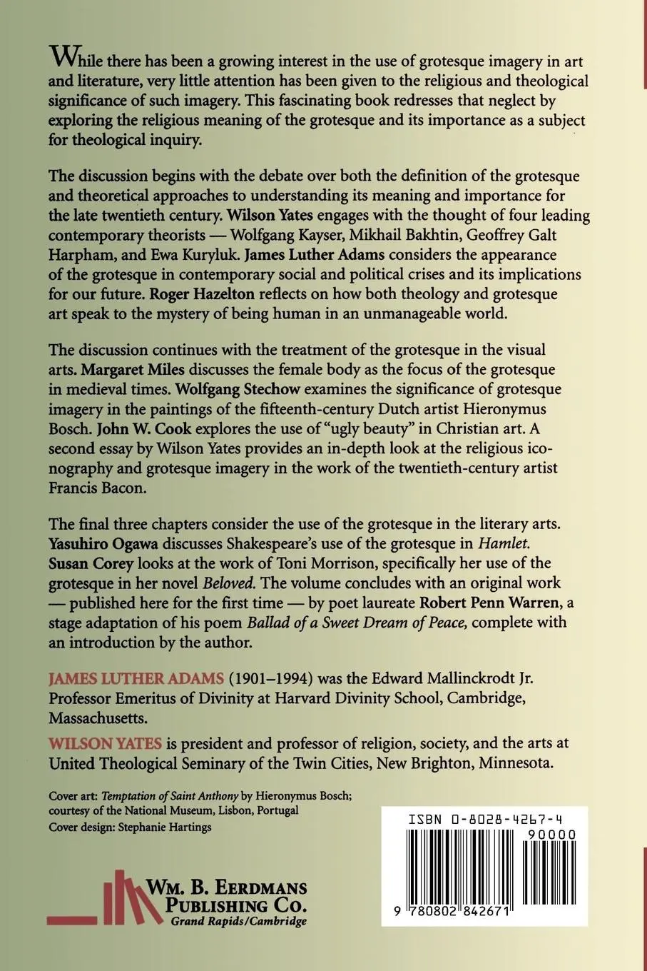 Rückseite: 9780802842671 | The Grotesque in Art and Literature | Theological Reflections | Buch