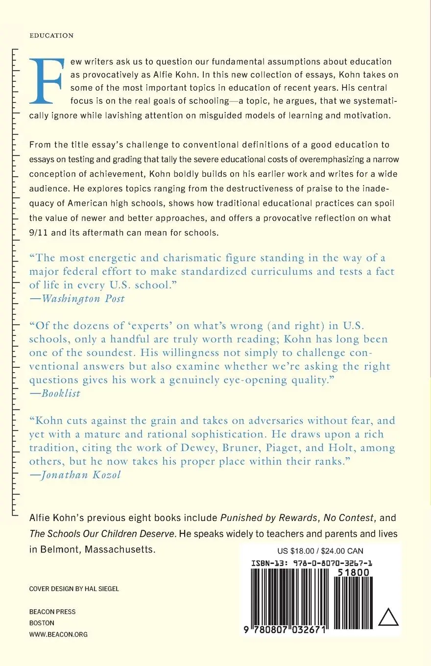 Rückseite: 9780807032671 | What Does It Mean to Be Well Educated? | Alfie Kohn | Taschenbuch