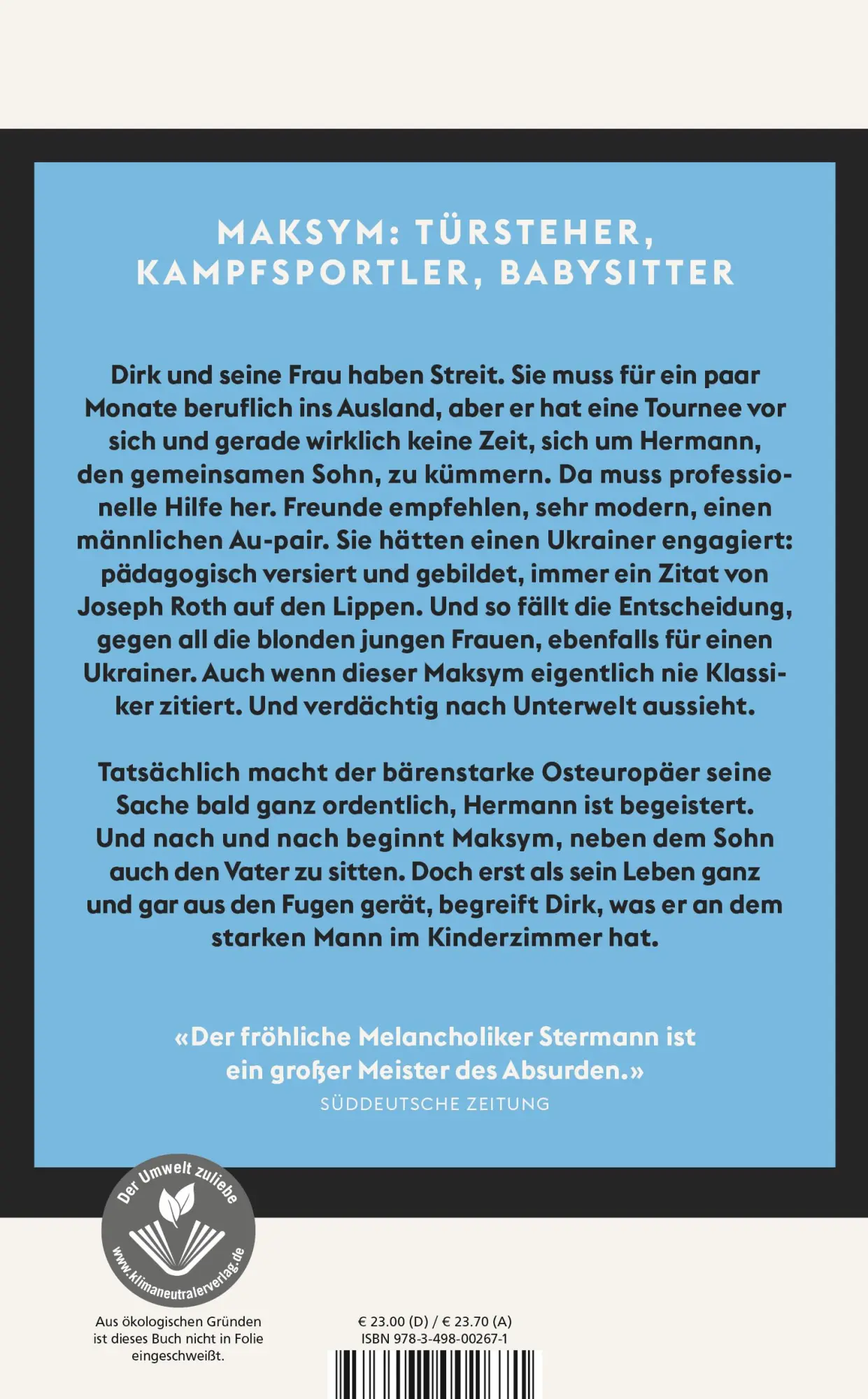 Rückseite: 9783498002671 | Maksym | Dirk Stermann | Buch | 320 S. | Deutsch | 2022 | Rowohlt