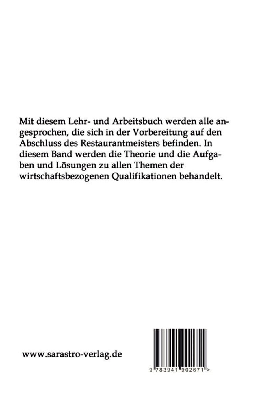 Rückseite: 9783941902671 | Restaurantmeister - Das prüfungsrelevante Wissen | Teil 1 | Systeme