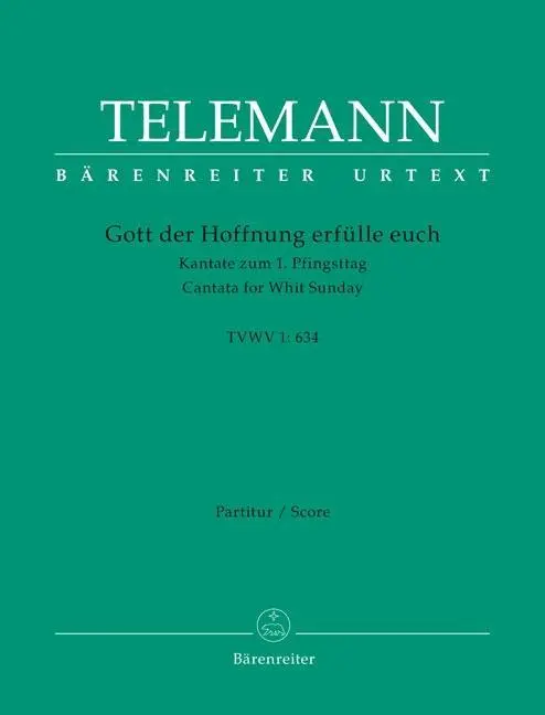 Cover: 9790006562671 | Telemann, G: Gott der Hoffnung erfülle euch TVWV 1:634 | Telemann