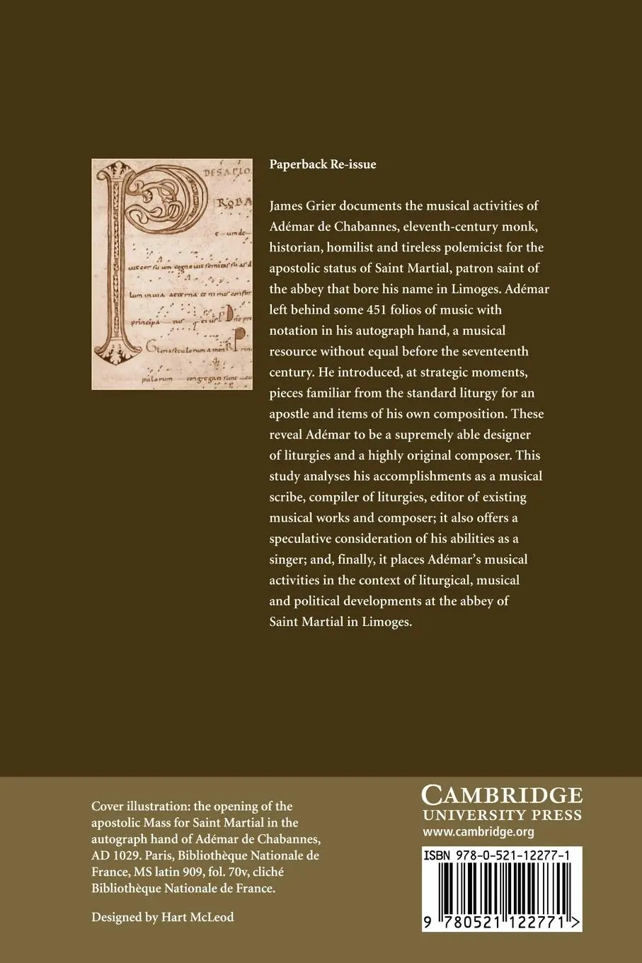 Rückseite: 9780521122771 | The Musical World of a Medieval Monk | James Grier | Taschenbuch