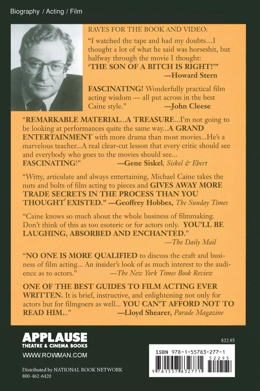 Rückseite: 9781557832771 | Acting in Film | An Actor's Take on Movie Making | Michael Caine