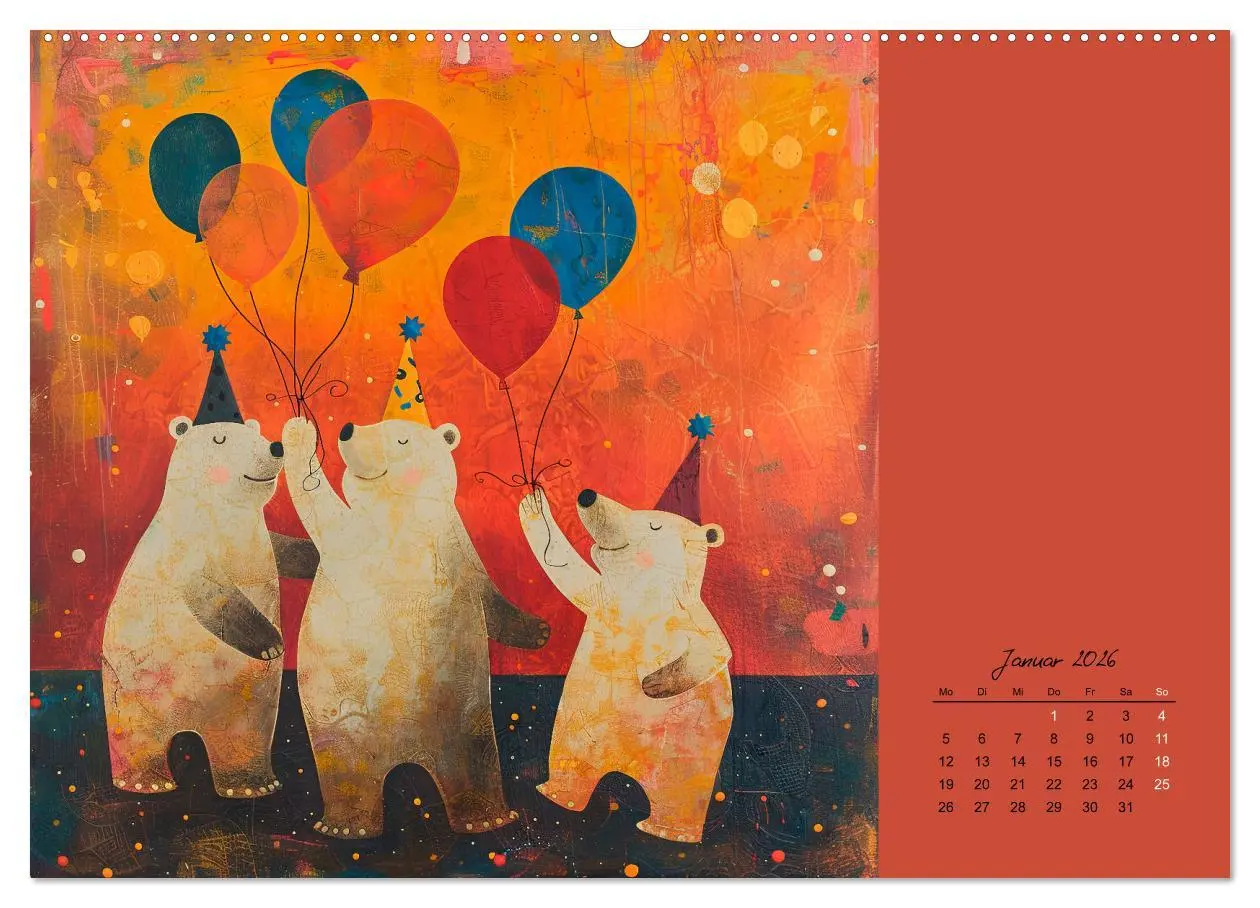Bild: 9783457402771 | Wenn Tiere feiern (hochwertiger Premium Wandkalender 2026 DIN A2...