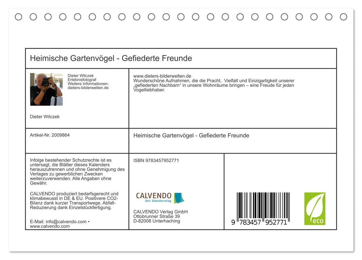 Bild: 9783457952771 | Heimische Gartenvögel - Gefiederte Freunde (Tischkalender 2026 DIN...