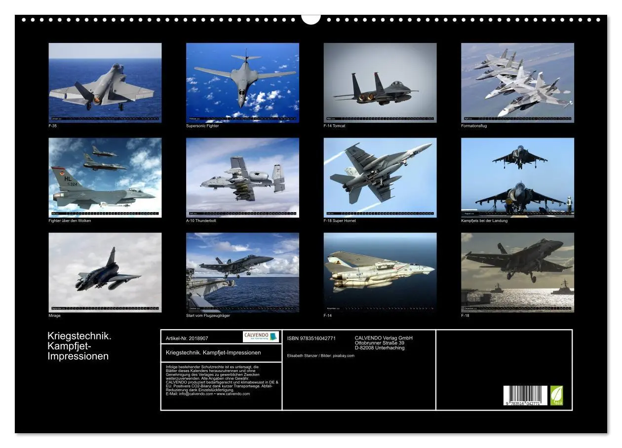 Bild: 9783516042771 | Kriegstechnik. Kampfjet-Impressionen (Wandkalender 2026 DIN A2...