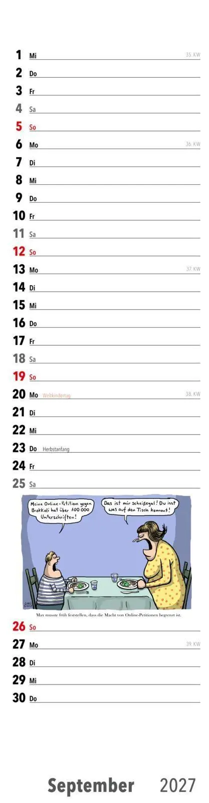 Bild: 9783830322771 | Fiese Bilder Streifenkalender 2027: Monatskalender für die Wand | 2027