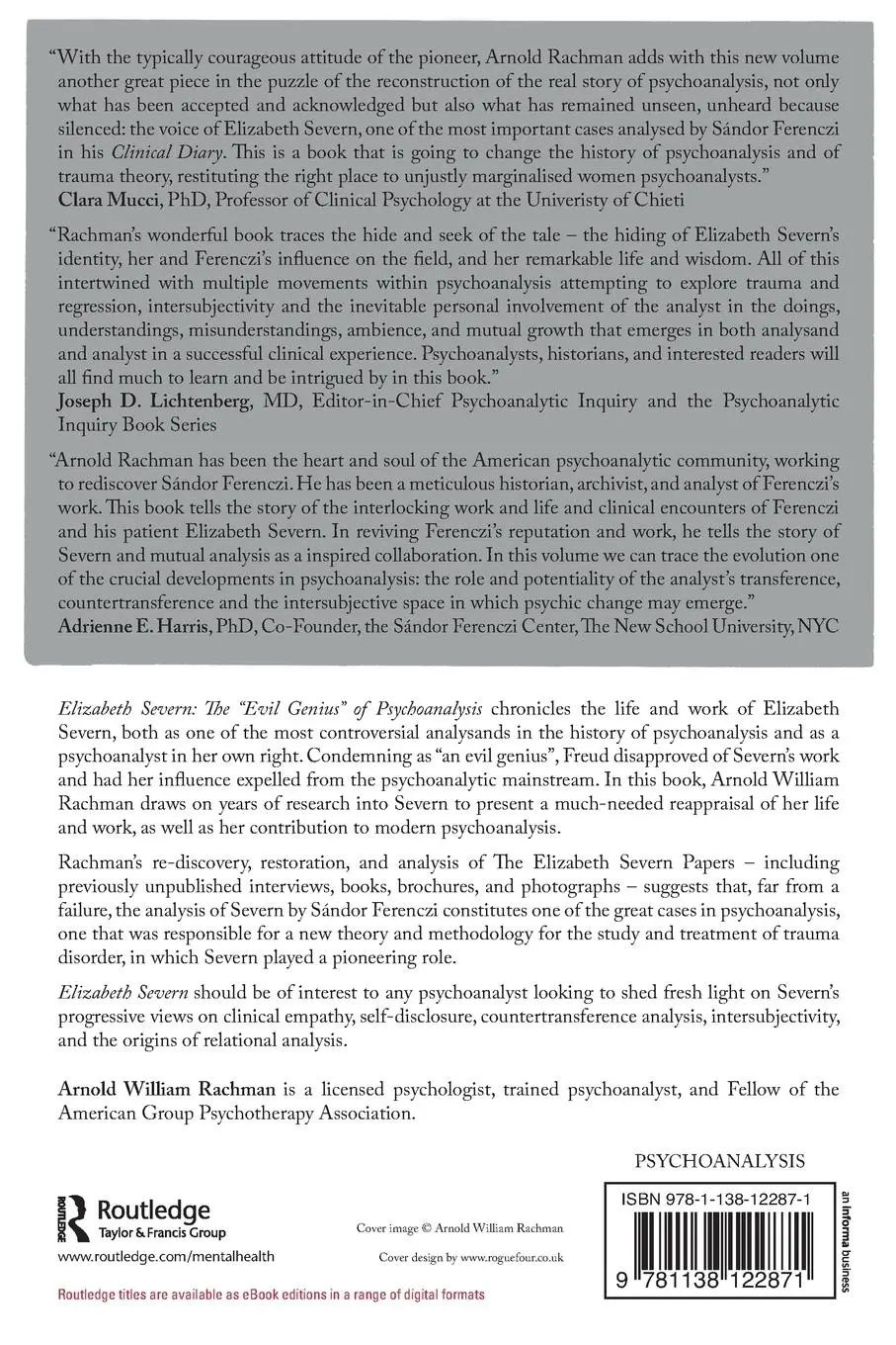 Rückseite: 9781138122871 | Elizabeth Severn | The "Evil Genius" of Psychoanalysis | Rachman