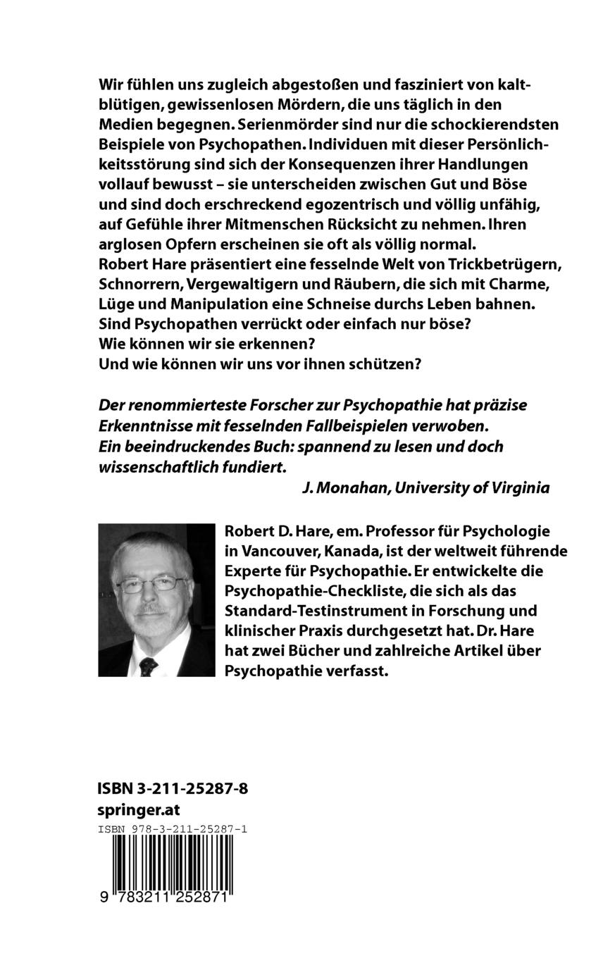 Rückseite: 9783211252871 | Gewissenlos | Die Psychopathen unter uns | Robert D. Hare | Buch | xv