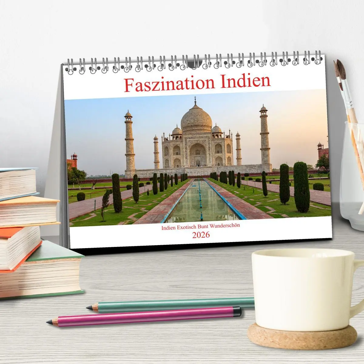 Bild: 9783457632871 | Faszination Indien (Tischkalender 2026 DIN A5 quer), CALVENDO...