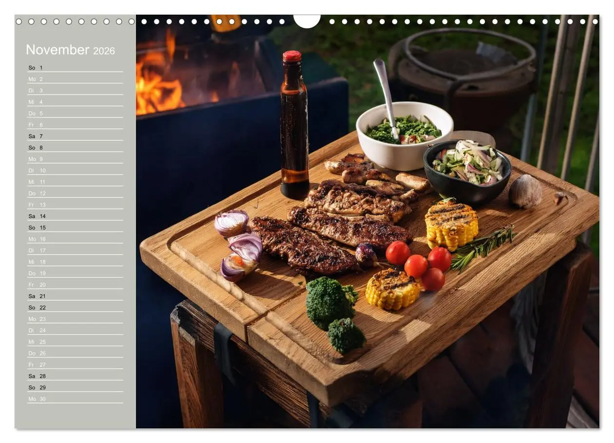 Bild: 9783457942871 | Der Grillkalender für echte Männer (Wandkalender 2026 DIN A3 quer),...
