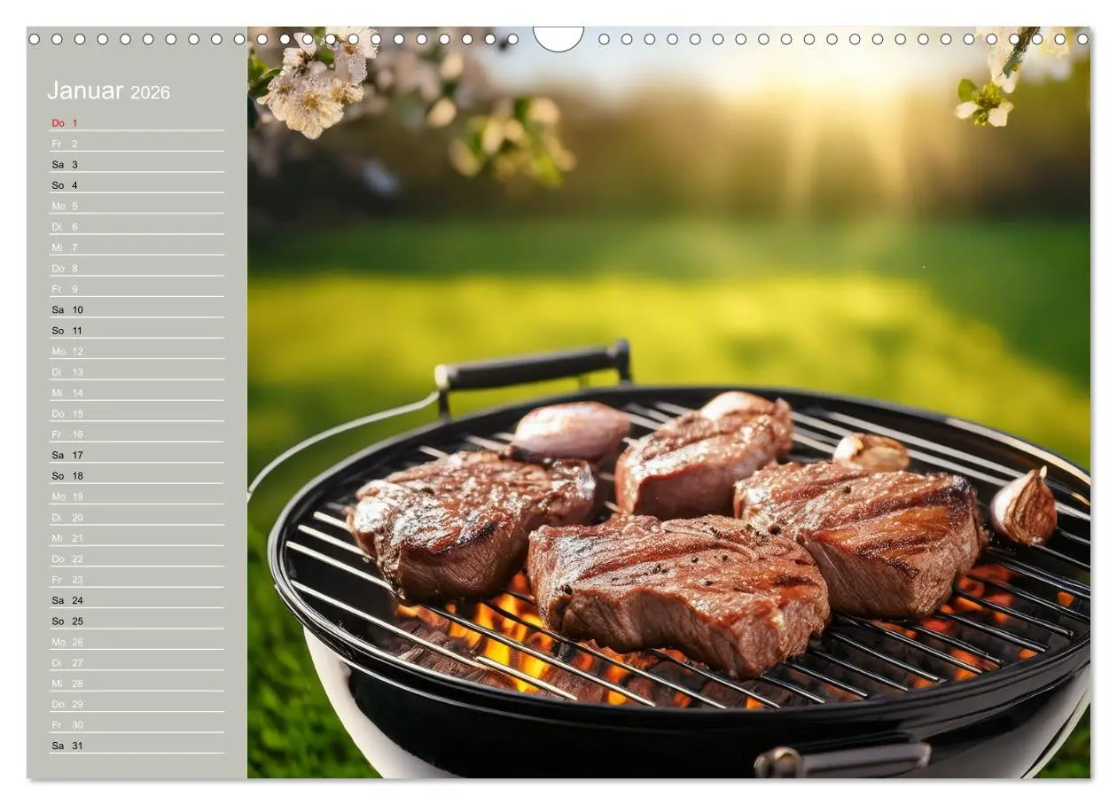 Bild: 9783457942871 | Der Grillkalender für echte Männer (Wandkalender 2026 DIN A3 quer),...