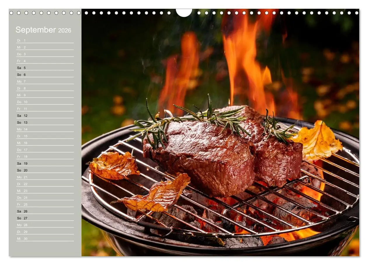 Bild: 9783457942871 | Der Grillkalender für echte Männer (Wandkalender 2026 DIN A3 quer),...