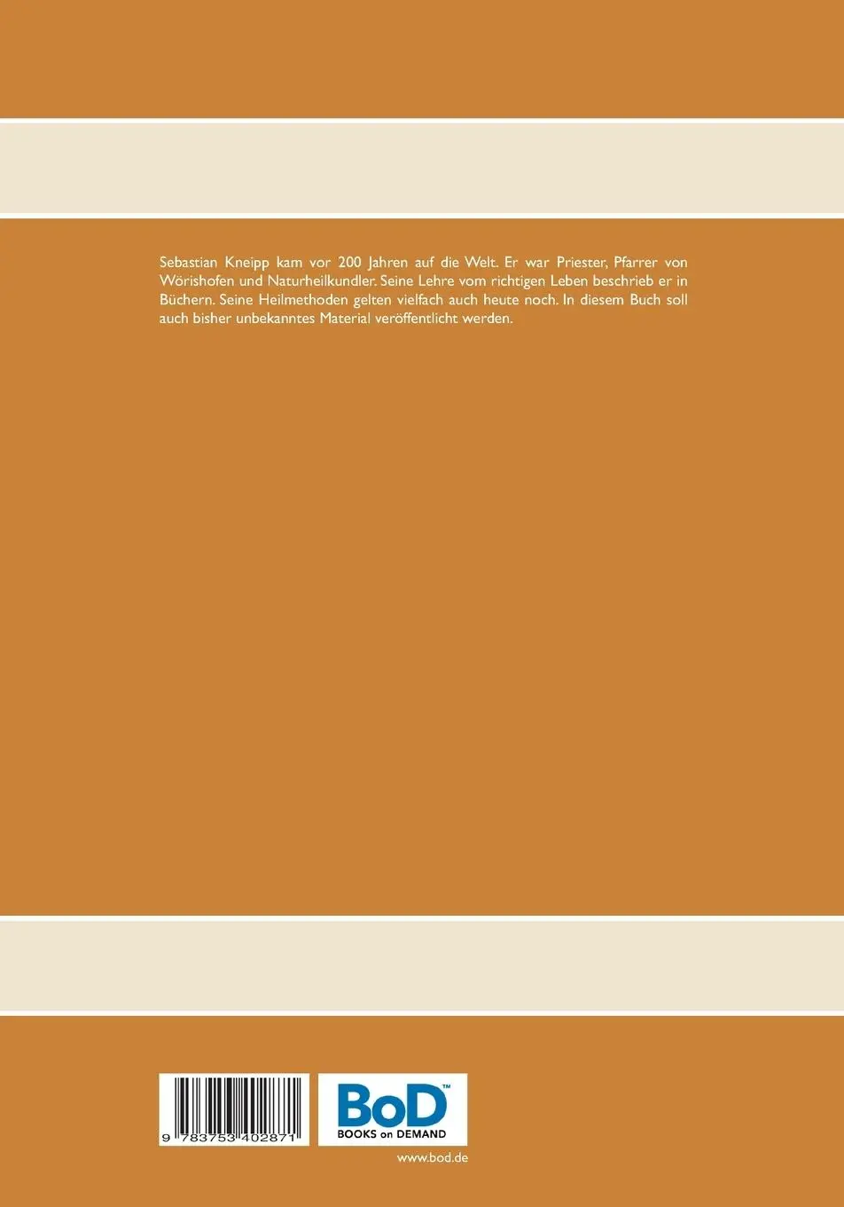 Rückseite: 9783753402871 | Sebastian Kneipp | Vorträge zum 200. Geburtsjahr | Alois Epple | Buch