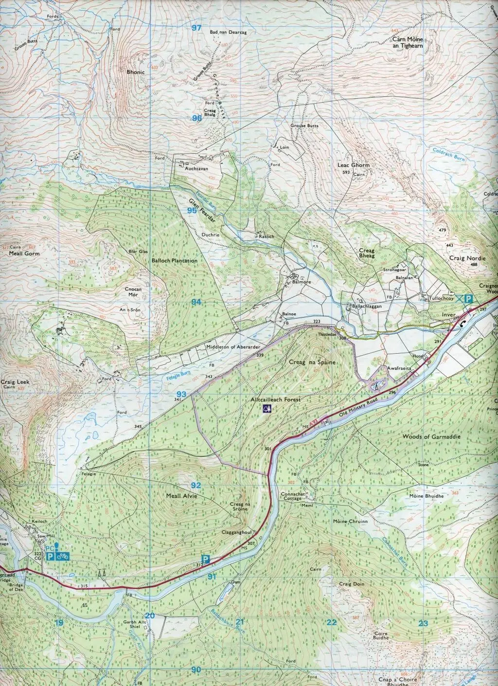 Bild: 9780319242971 | Braemar, Tomintoul &amp; Glen Avon, Beinn a' Bhuird &amp; Ben Avon | Survey