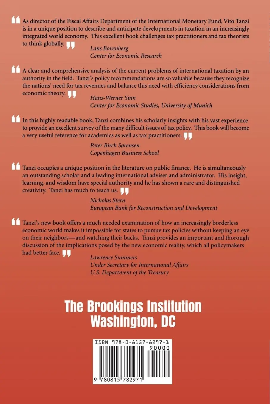 Rückseite: 9780815782971 | Taxation in an Integrating World | Vito Tanzi | Taschenbuch | Englisch