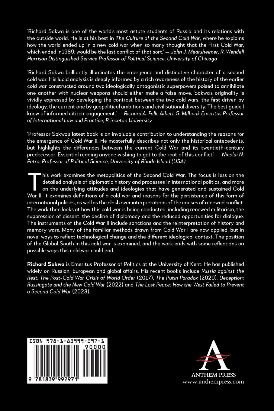 Rückseite: 9781839992971 | The Culture of the Second Cold War | Richard Sakwa | Taschenbuch