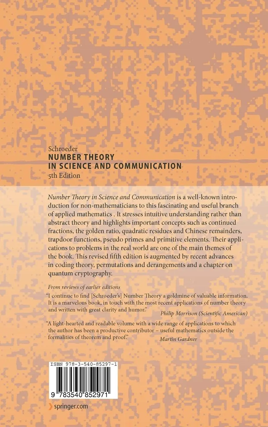 Rückseite: 9783540852971 | Number Theory in Science and Communication | Manfred Schroeder | Buch