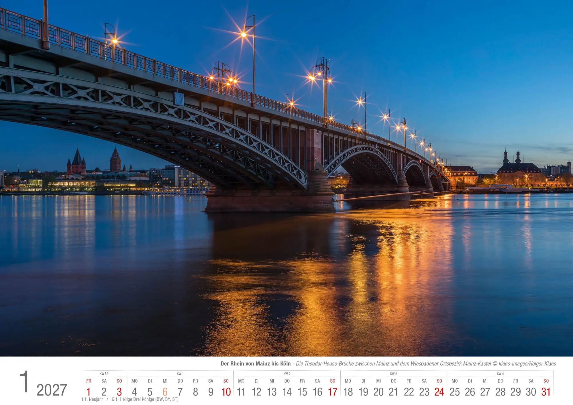 Bild: 9783965352971 | Der Rhein von Mainz bis Köln 2027 Bildkalender A3 Spiralbindung | 2027