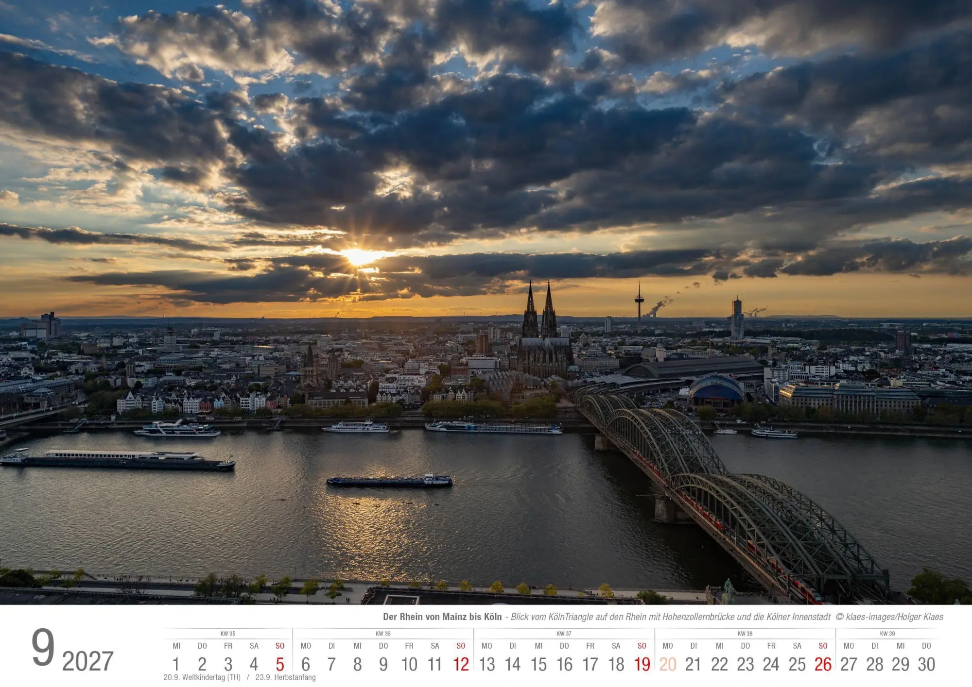 Bild: 9783965352971 | Der Rhein von Mainz bis Köln 2027 Bildkalender A3 Spiralbindung | 2027