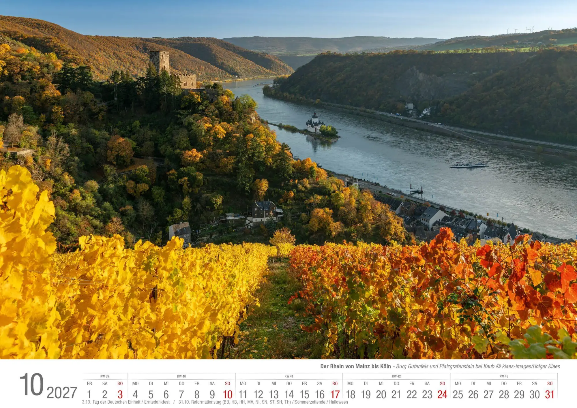 Bild: 9783965352971 | Der Rhein von Mainz bis Köln 2027 Bildkalender A3 Spiralbindung | 2027