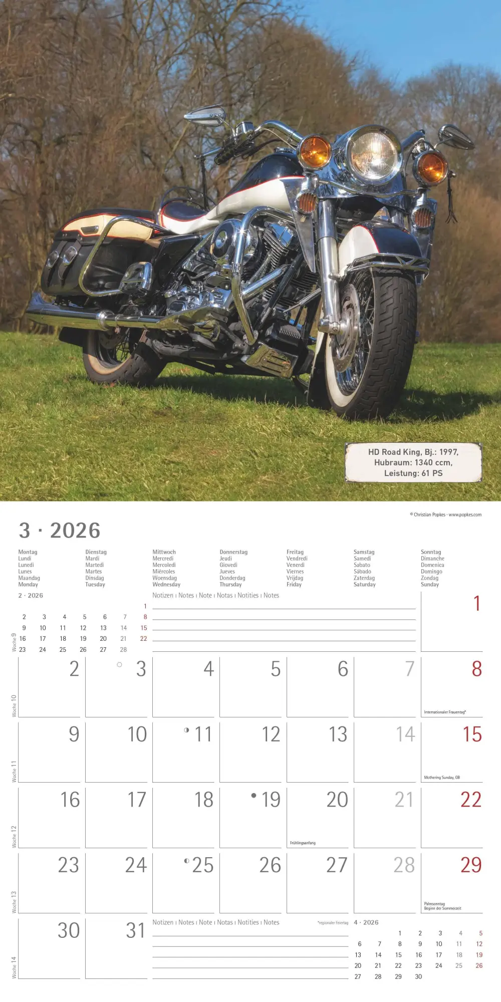 Bild: 4069095003071 | Harleys 2026 - Broschürenkalender 30x30 cm (30x60 geöffnet) -...