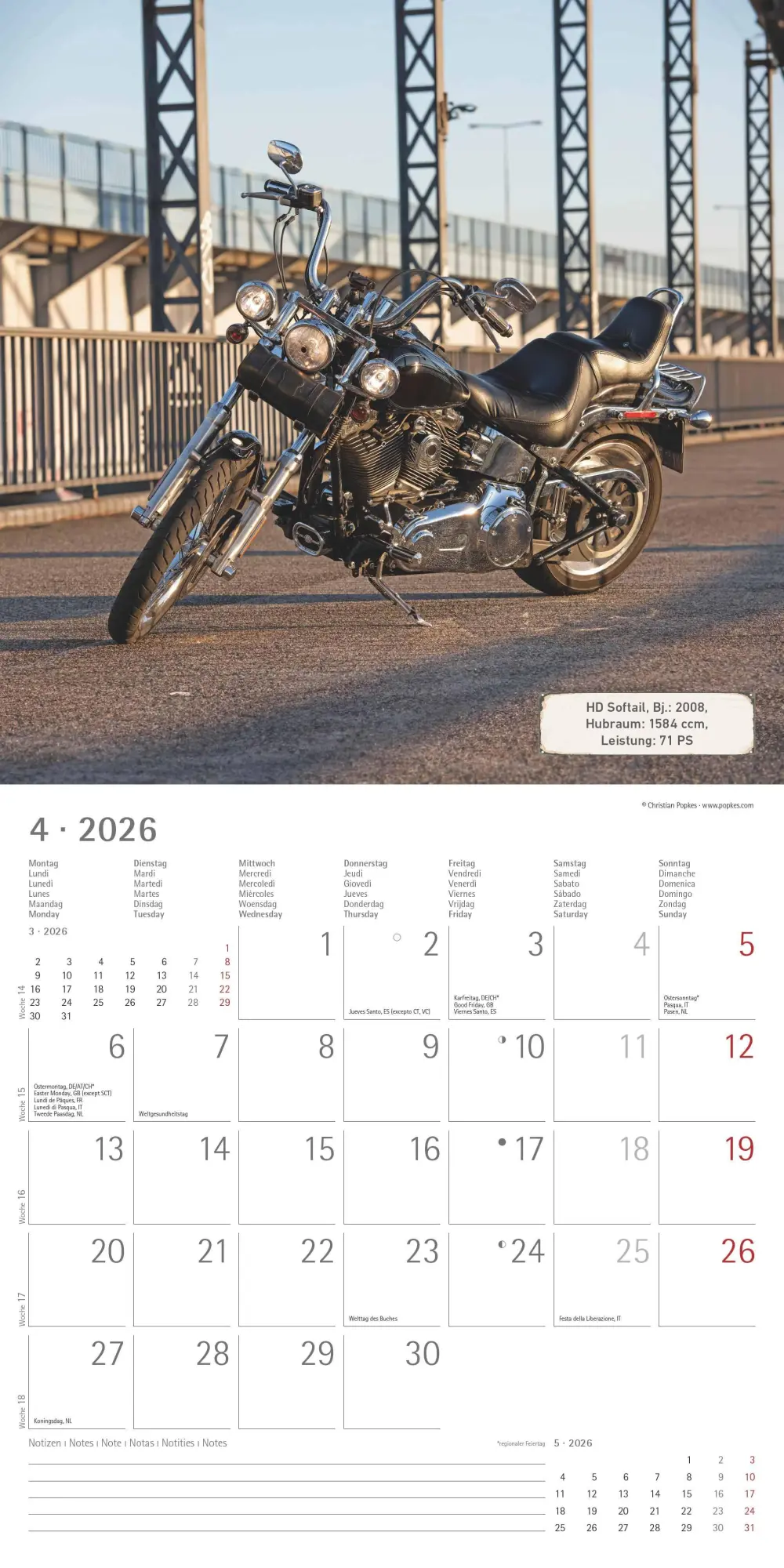 Bild: 4069095003071 | Harleys 2026 - Broschürenkalender 30x30 cm (30x60 geöffnet) -...